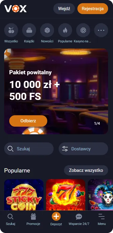 strona glowna Vox casino