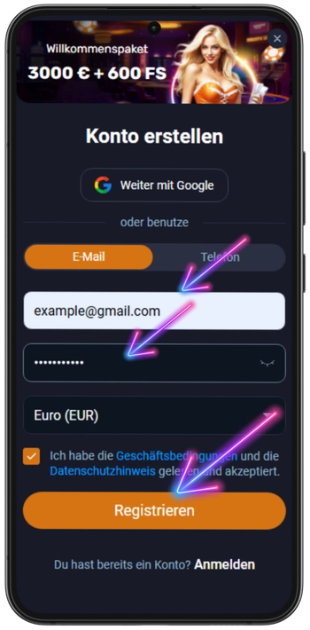 Vox Casino Anmeldung per E-Mail